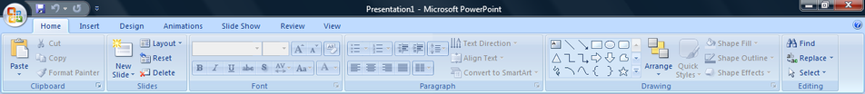 Office 2007 Ribbon interface — built on the Metro/Open XML format